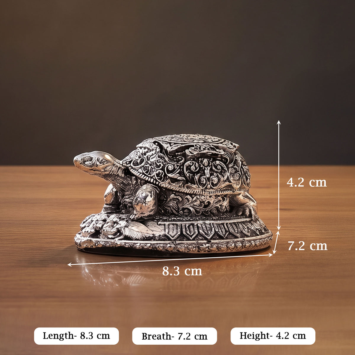 999 Silver Plated Tortoise Idol