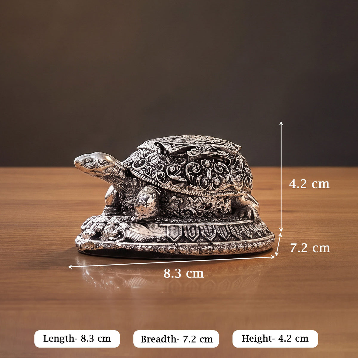 999 Silver Plated Tortoise Idol