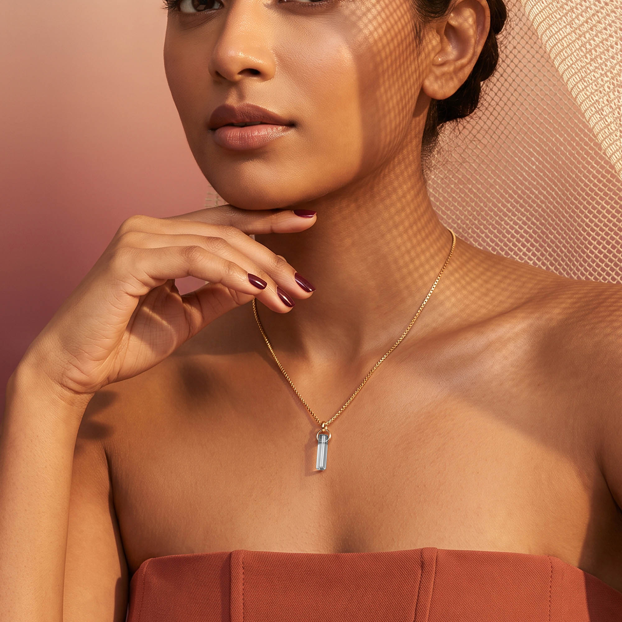 Clara Birthstone Necklace (Apr)