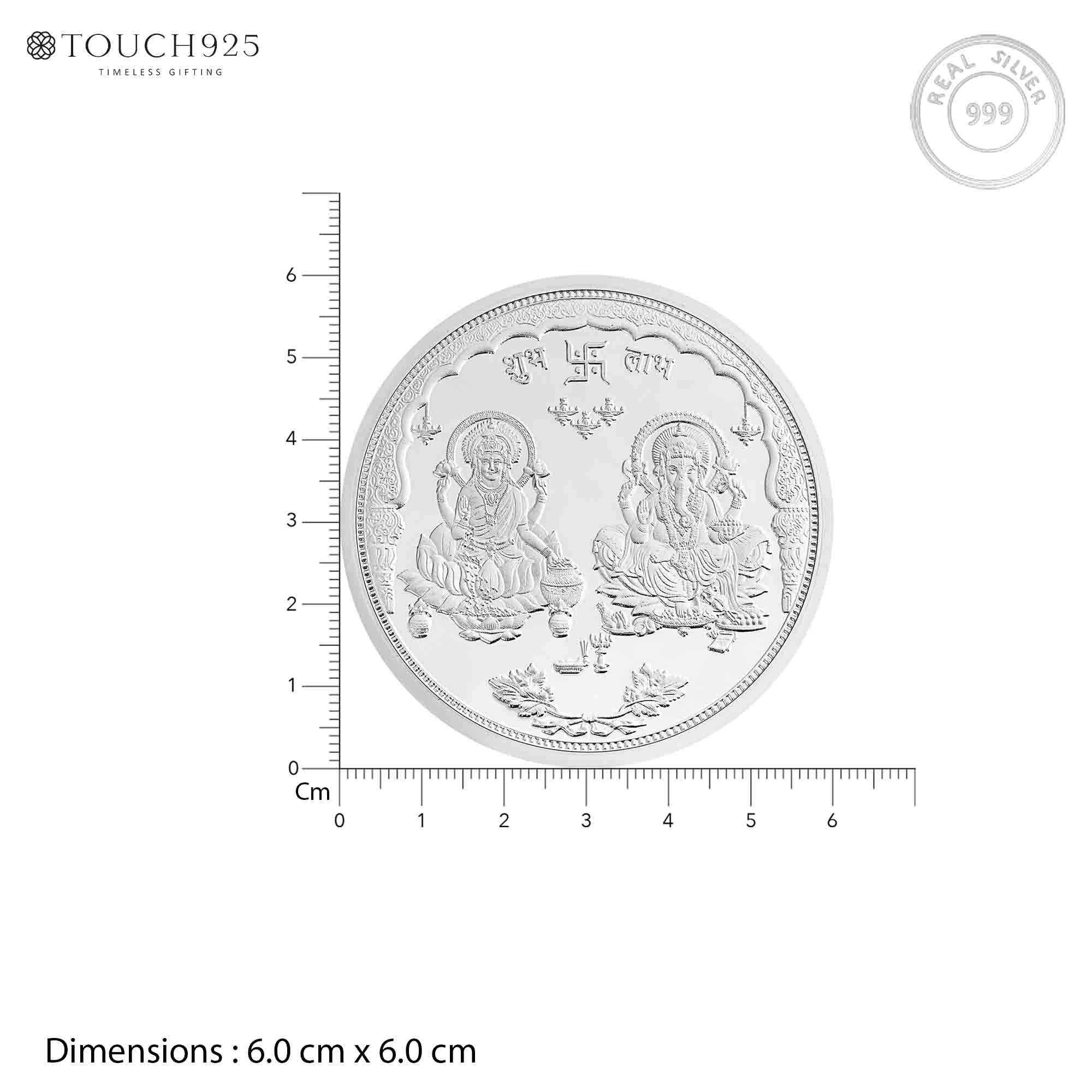 50g Lakshmi Ganesh Pure 999 Silver Coin