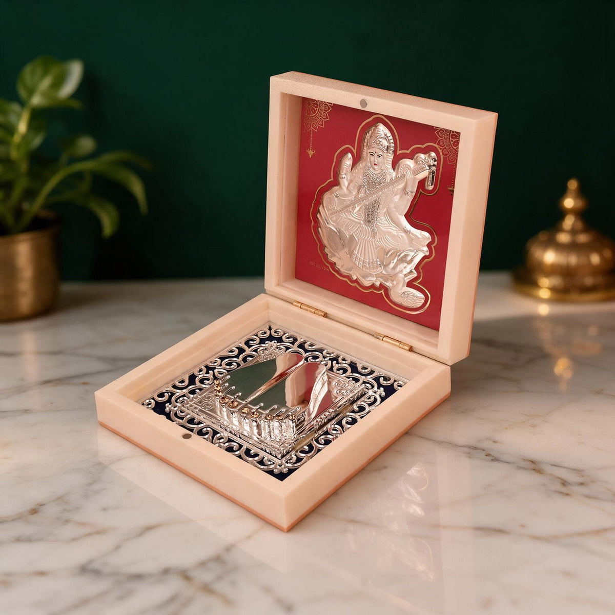 999 Silver Maa Saraswati Paduka Gift Box