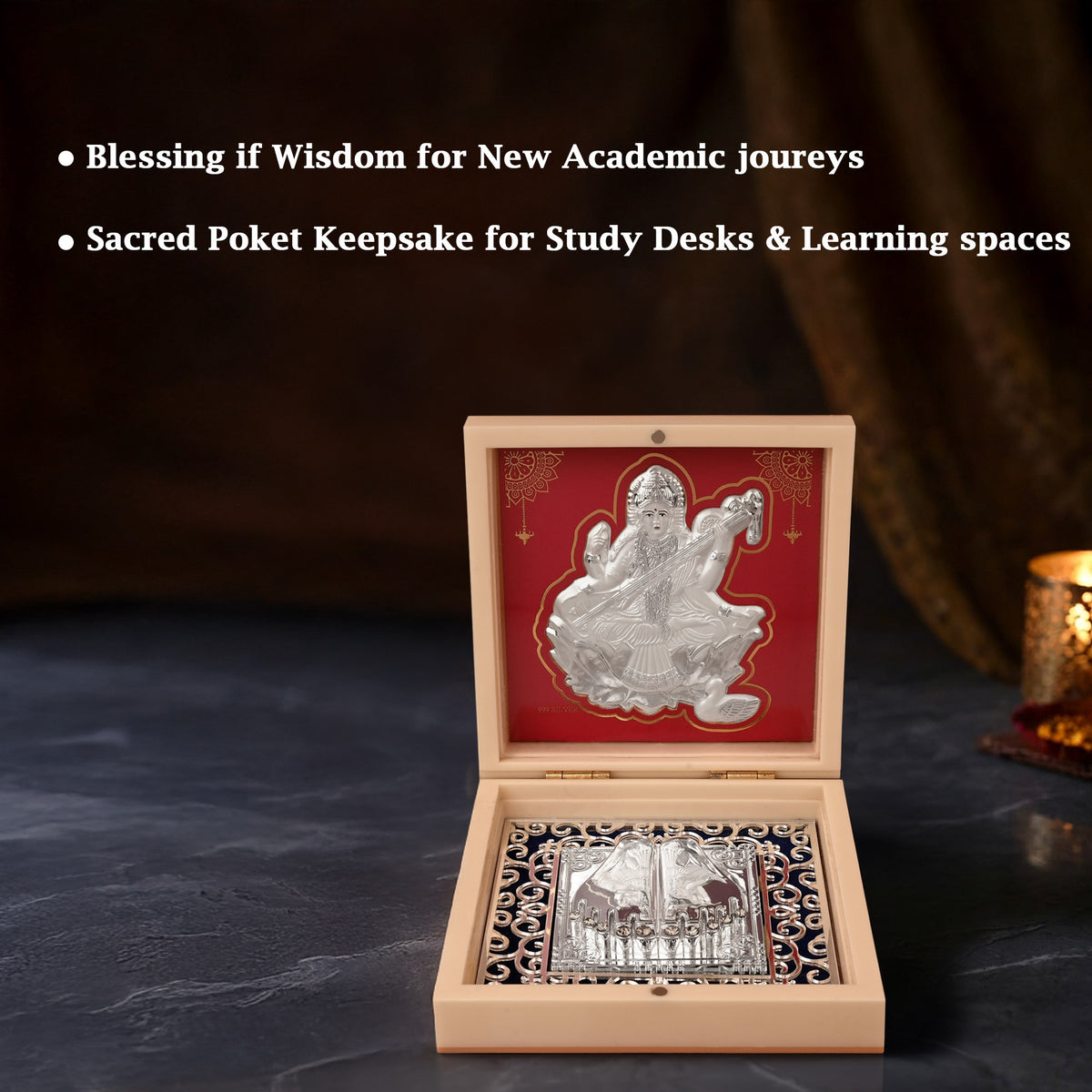 999 Silver Maa Saraswati Paduka Gift Box