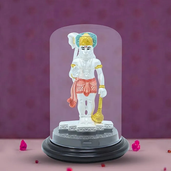 999 Silver Bajrang Bali Divine Aura Idol - Touch925