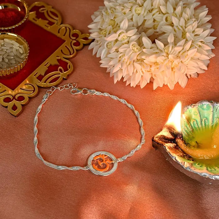 Silver Om Silver Rakhi - Touch925