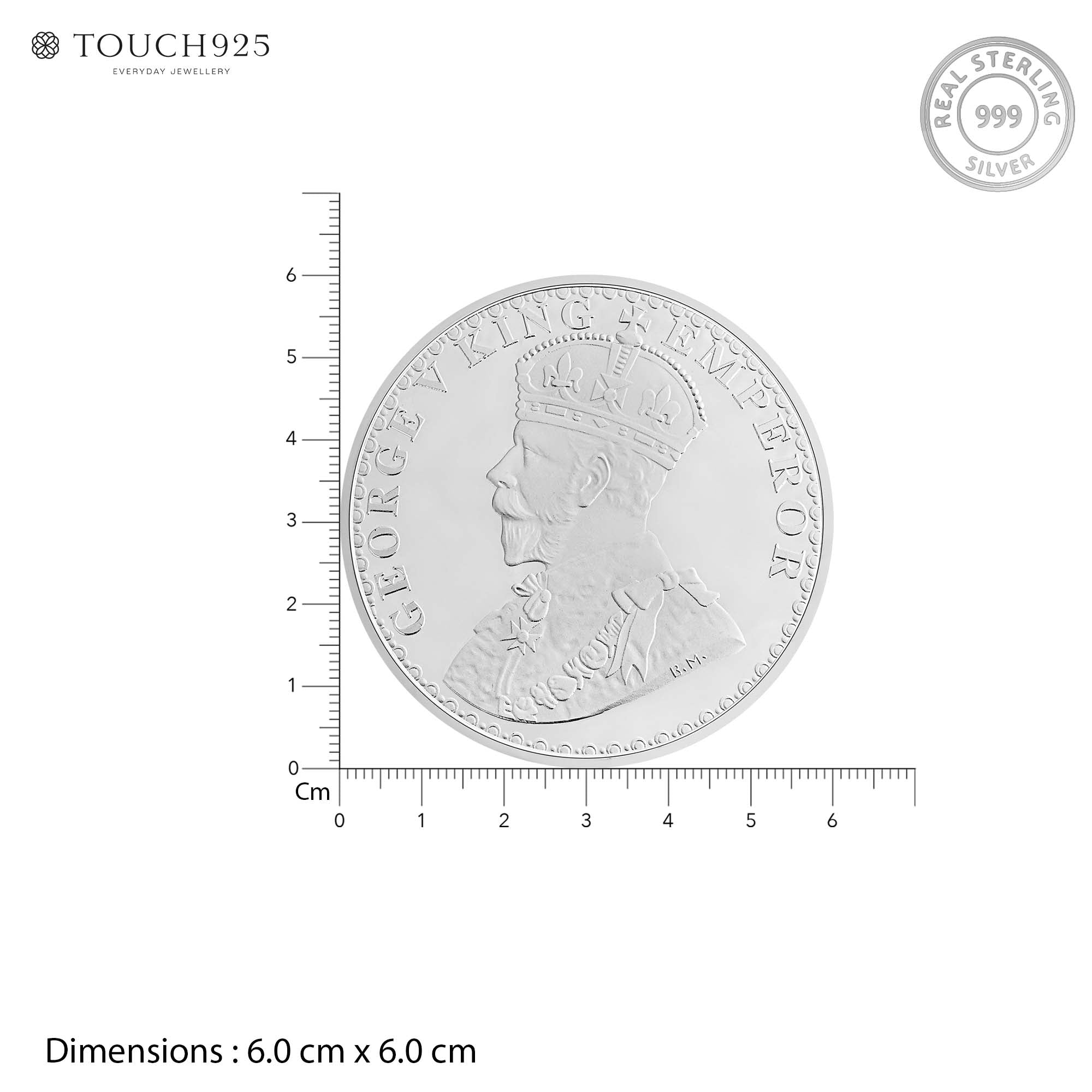 Pure 999 Silver 50g King George V Coin