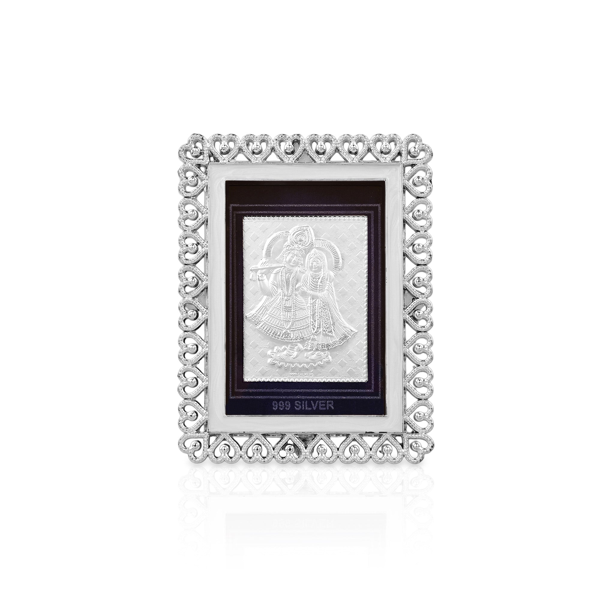 999 Silver Radha Krishna Photo Frame