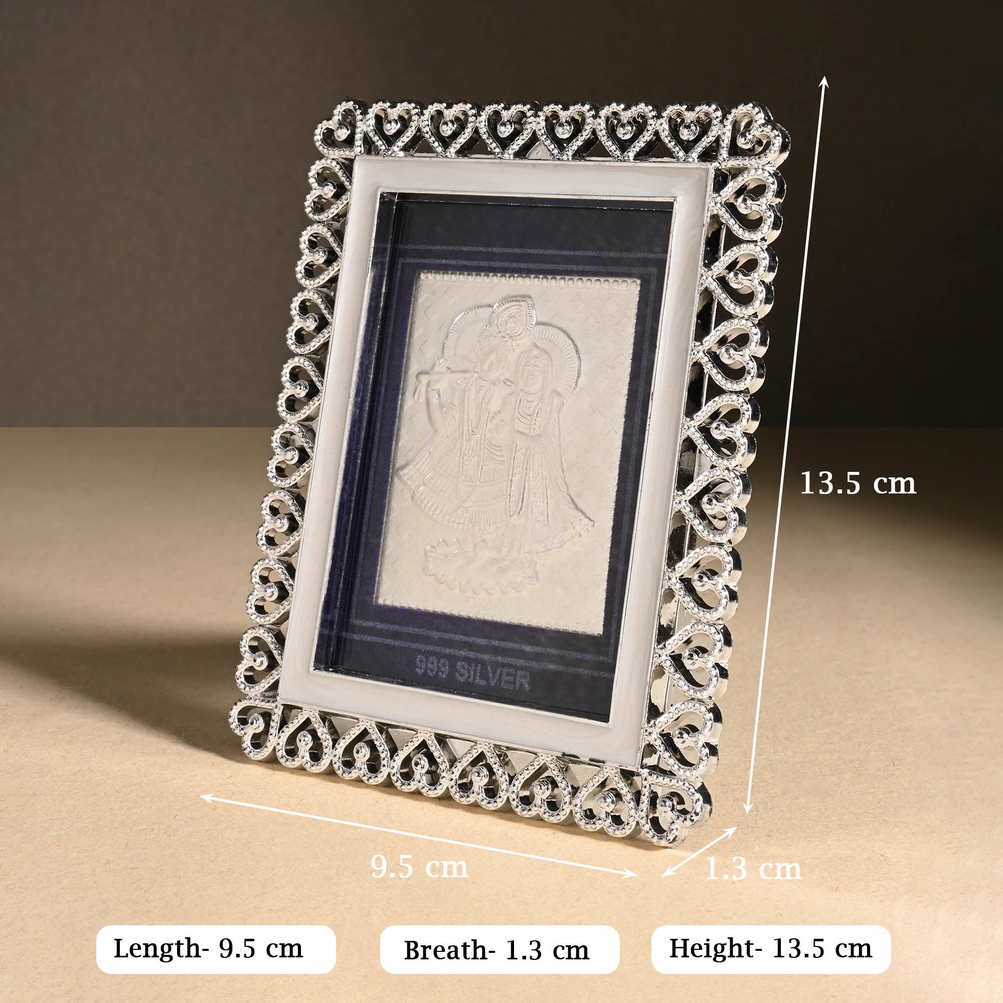 999 Silver Radha Krishna Photo Frame