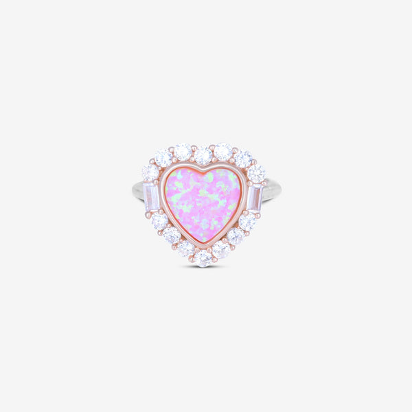 Heart Blush Silver Ring