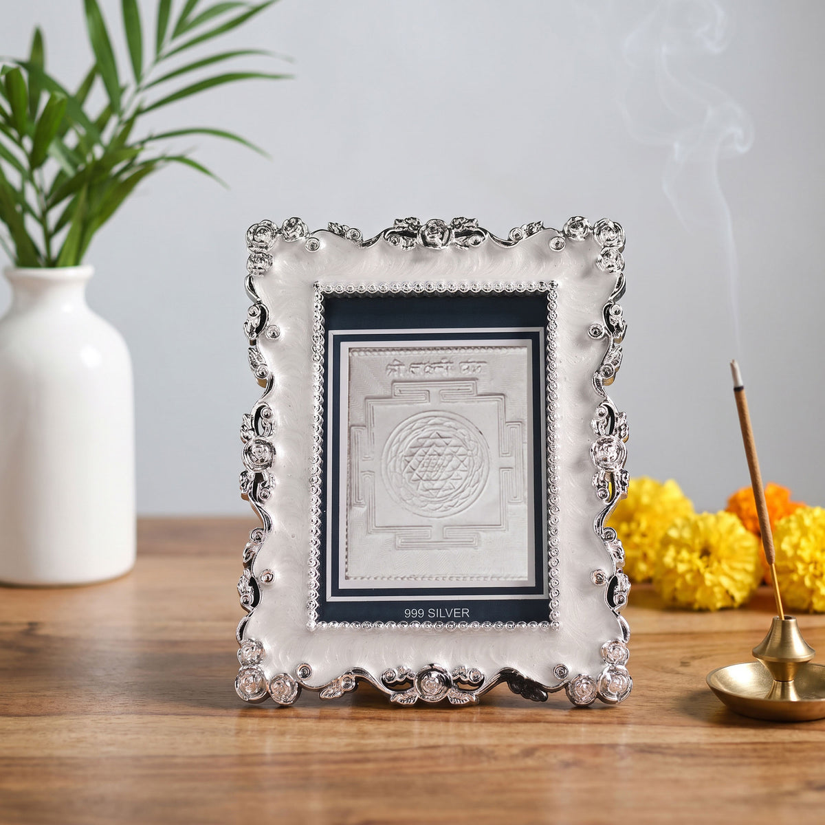 999 Silver Lakshmi Yantra Frame
