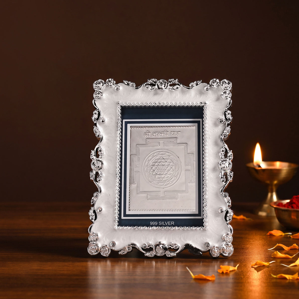 999 Silver Lakshmi Yantra Frame