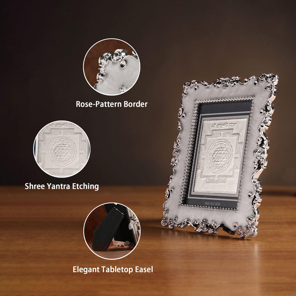 999 Silver Lakshmi Yantra Frame