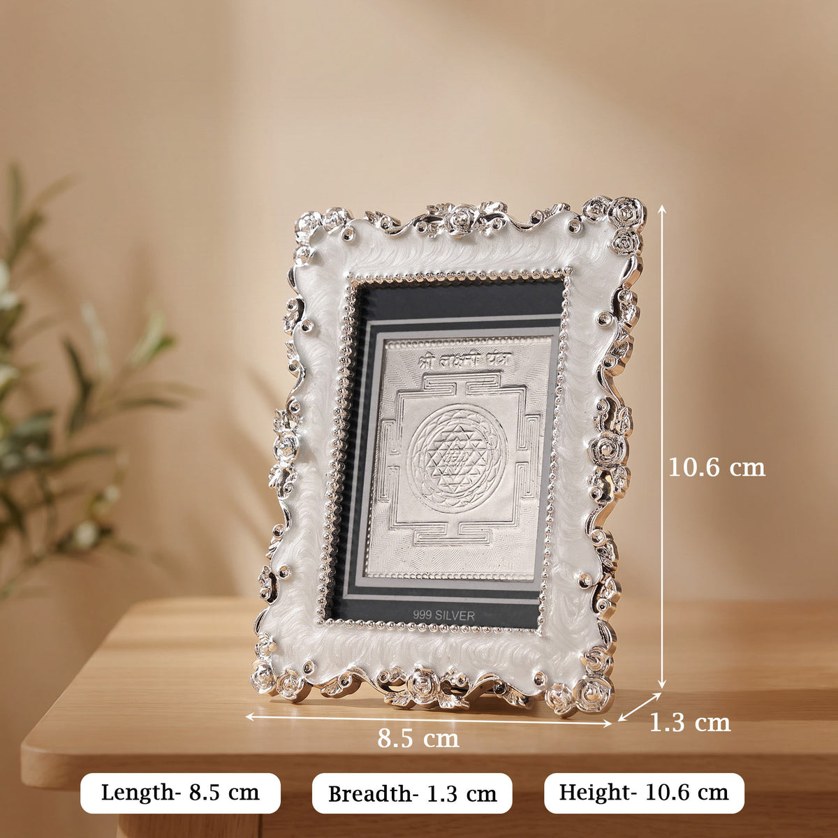 999 Silver Lakshmi Yantra Frame