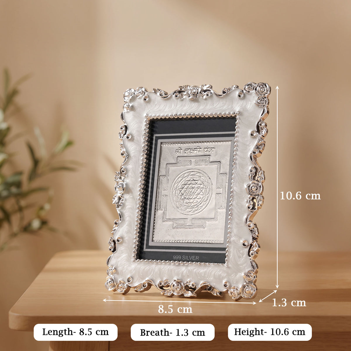 999 Silver Lakshmi Yantra Frame
