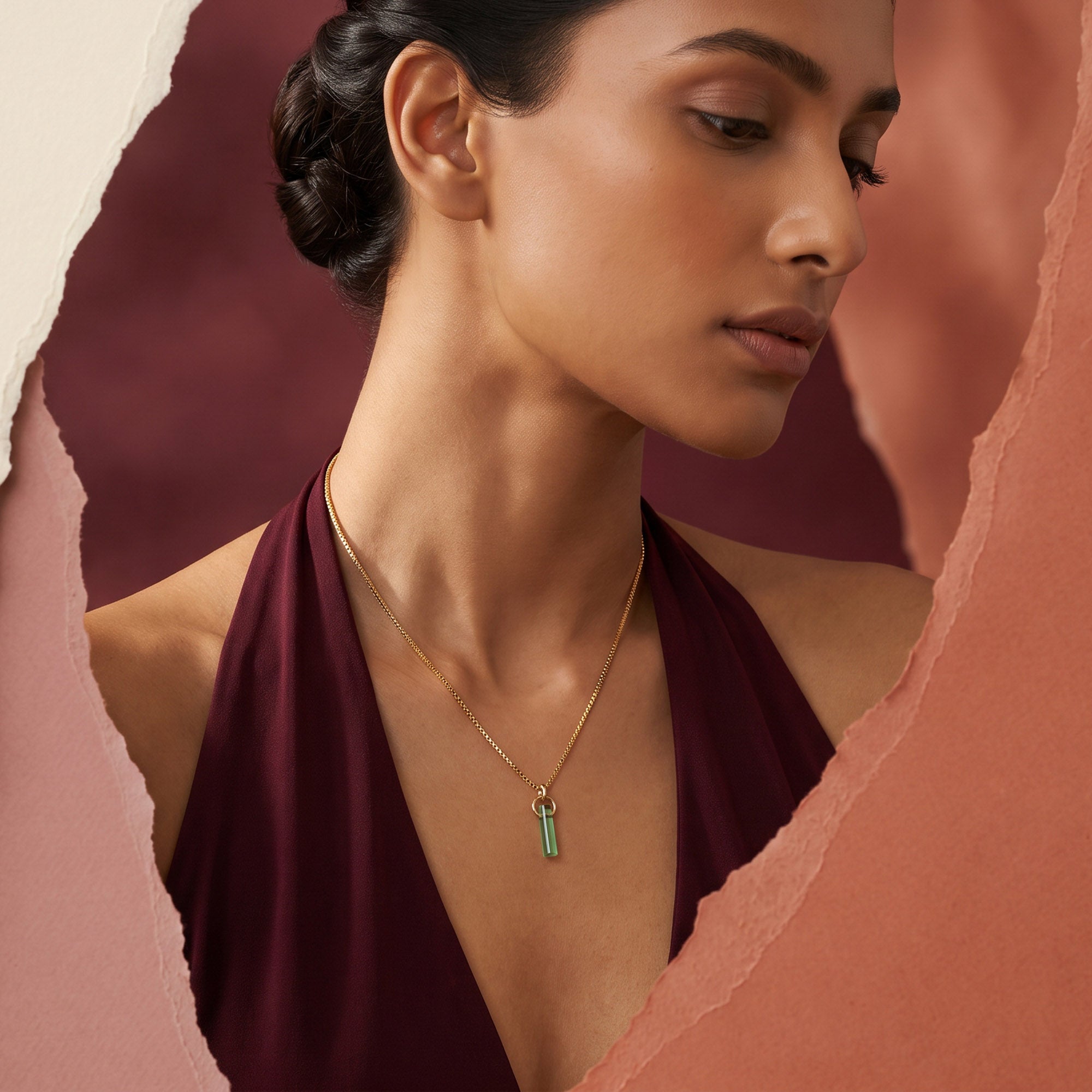 Zia Birthstone Necklace (Aug)