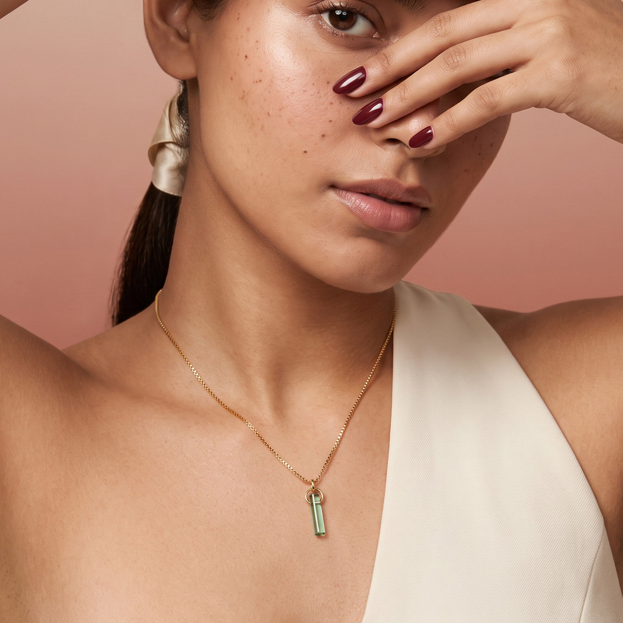 Zia Birthstone Necklace (Aug)
