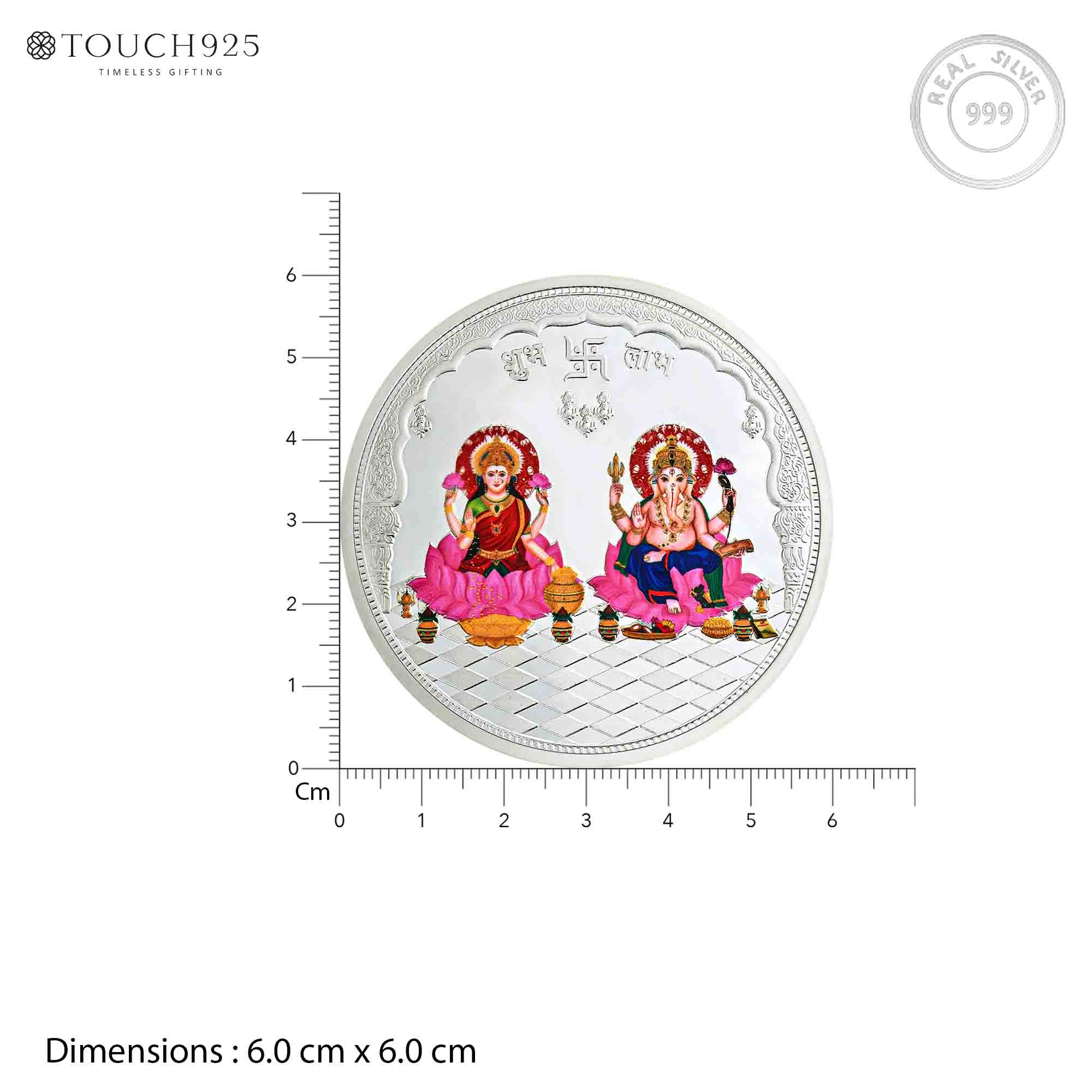 50g Lakshmi Ganesh Shubh Labh Pure 999 Silver Coin