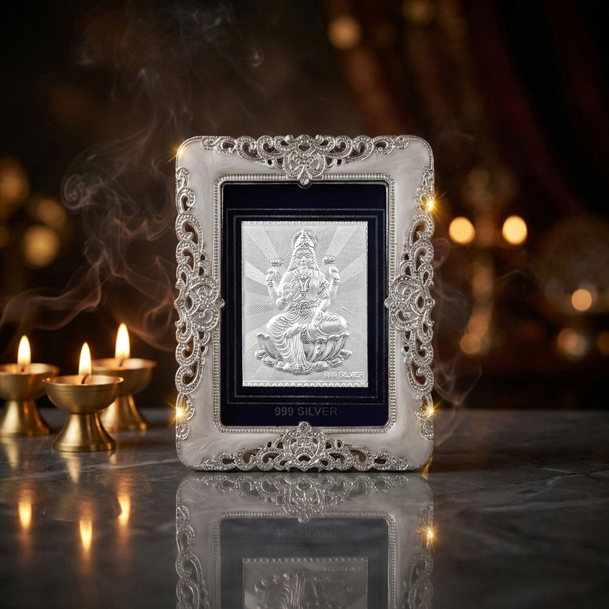 Goddess Lakshmi 999 Silver Photo Frame