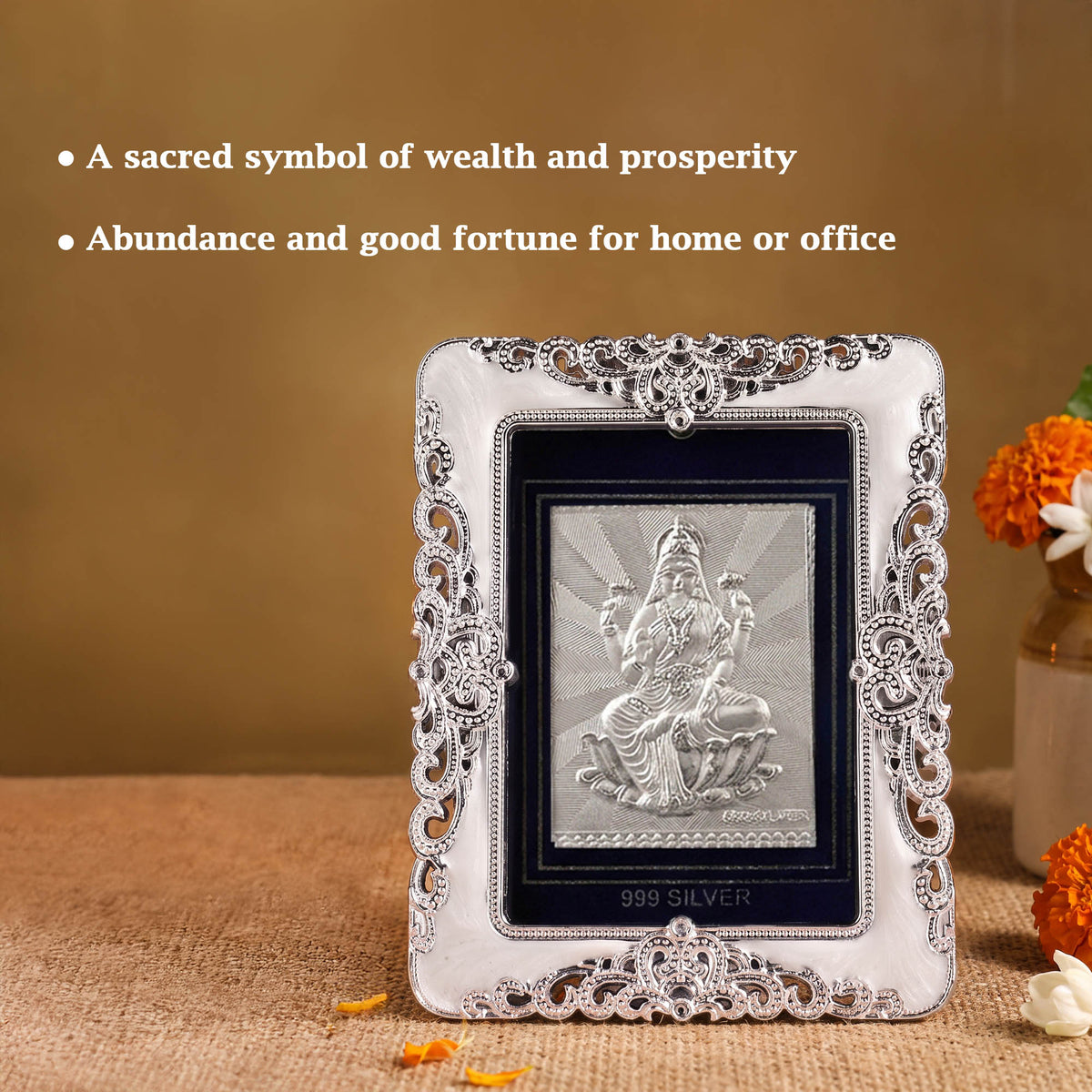 Goddess Lakshmi 999 Silver Photo Frame