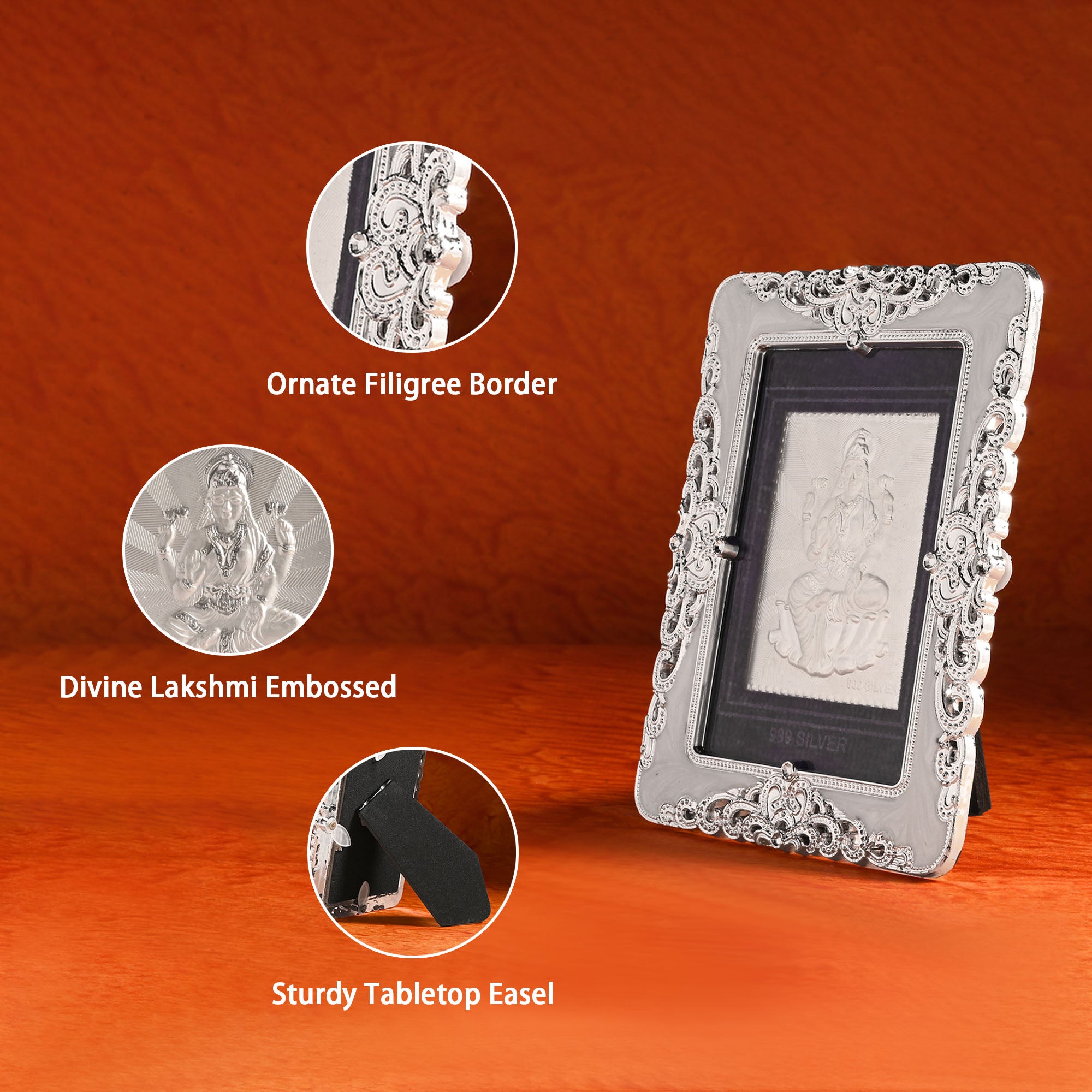 Goddess Lakshmi 999 Silver Photo Frame