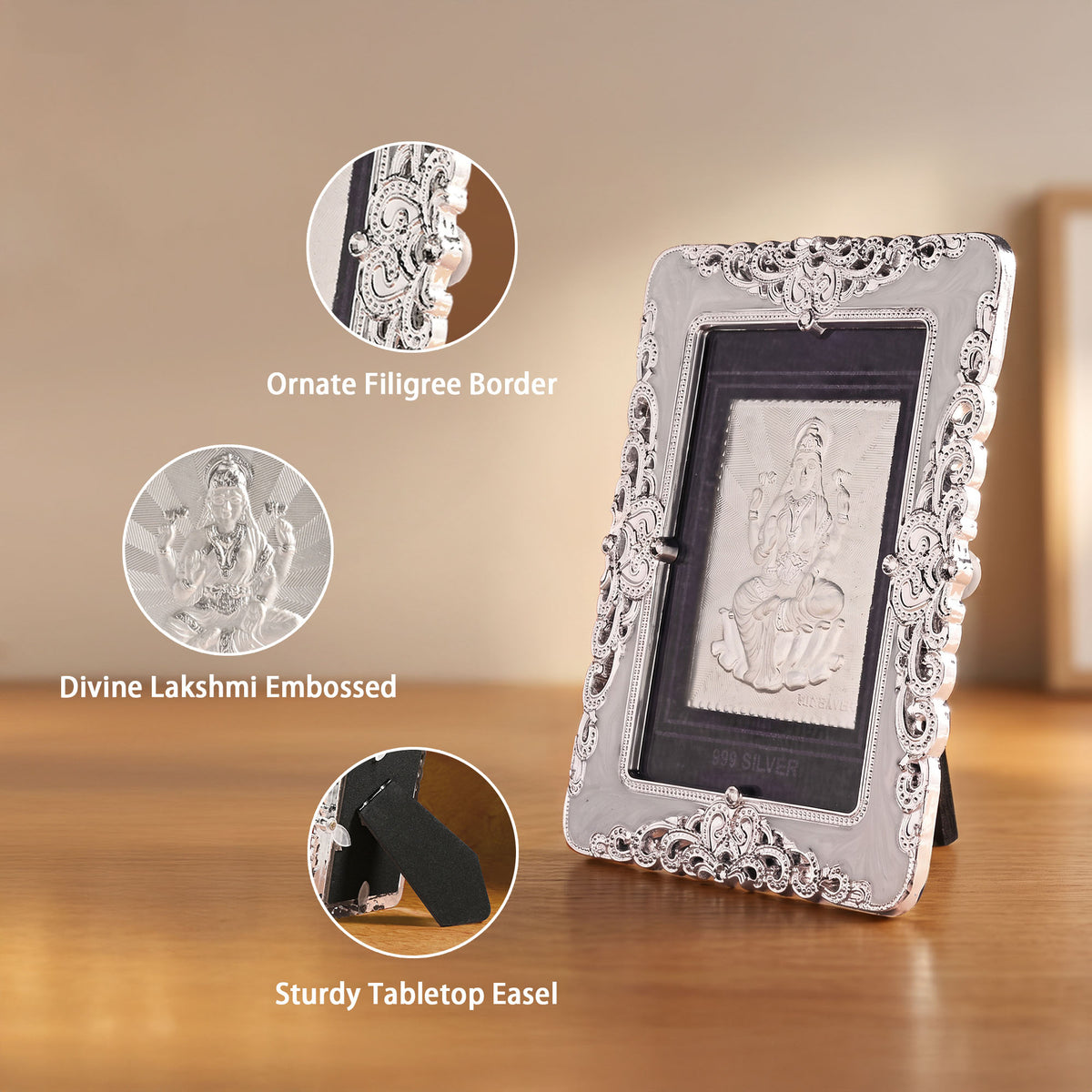 Goddess Lakshmi 999 Silver Photo Frame