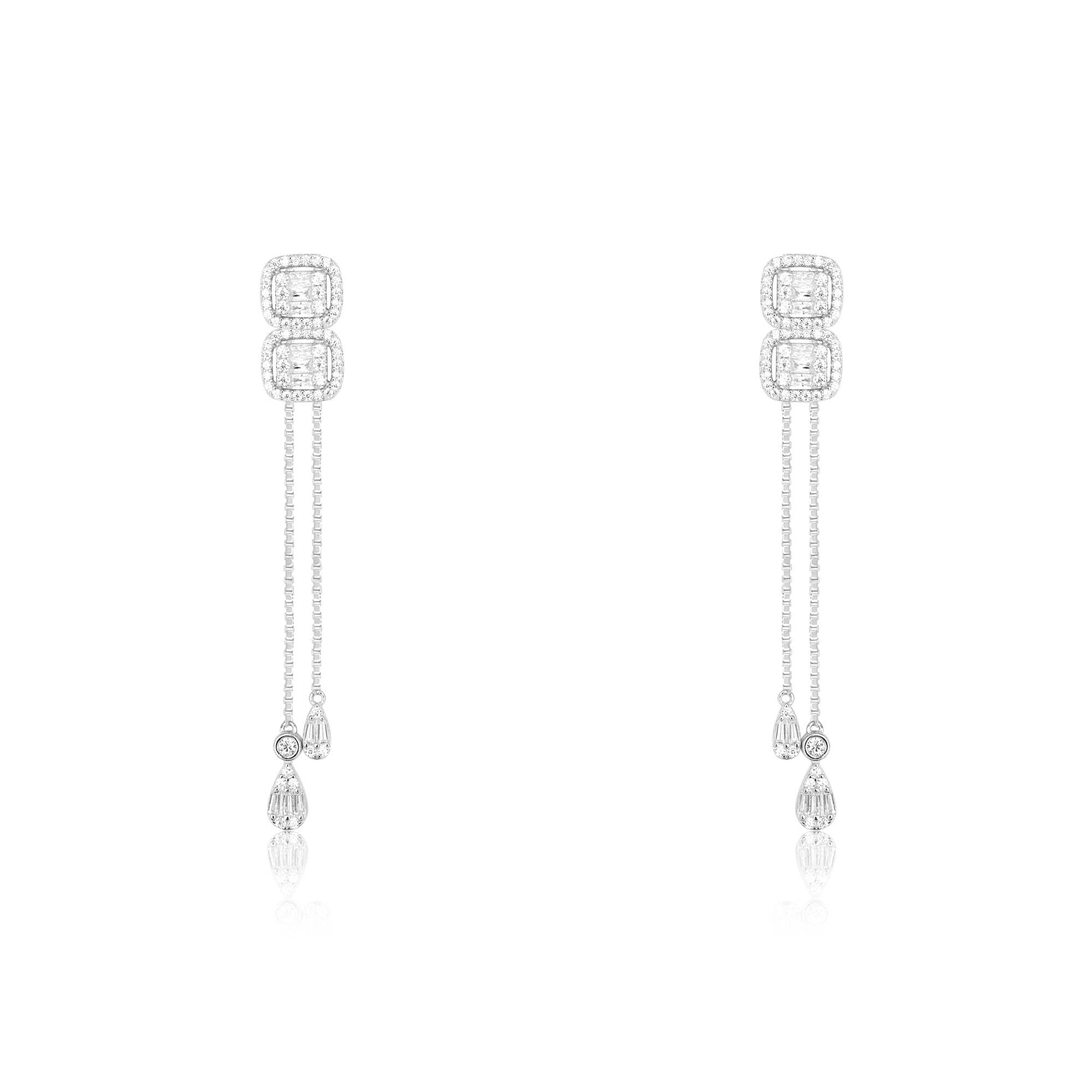 Radiant Cubic Cascade Necklace Set