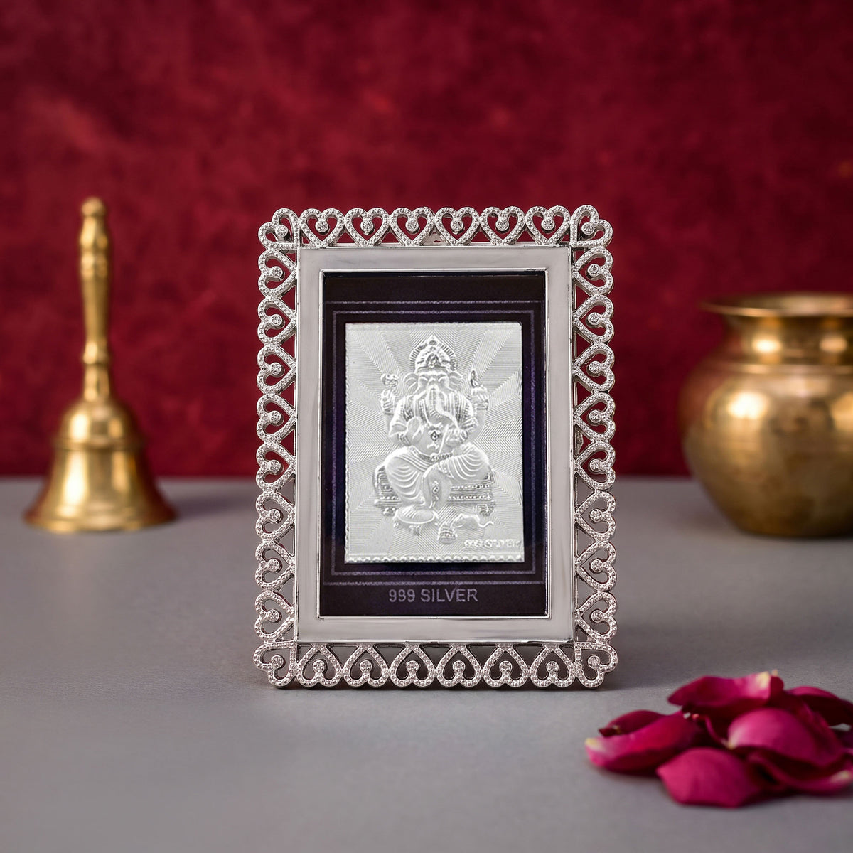 999 Silver Ganesh Ji Frame