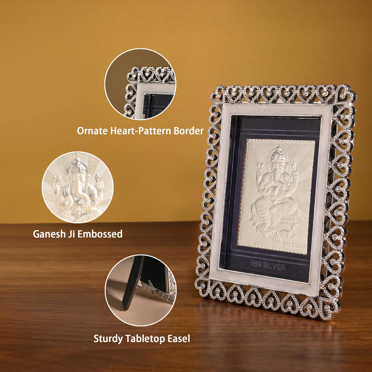 999 Silver Ganesh Ji Frame