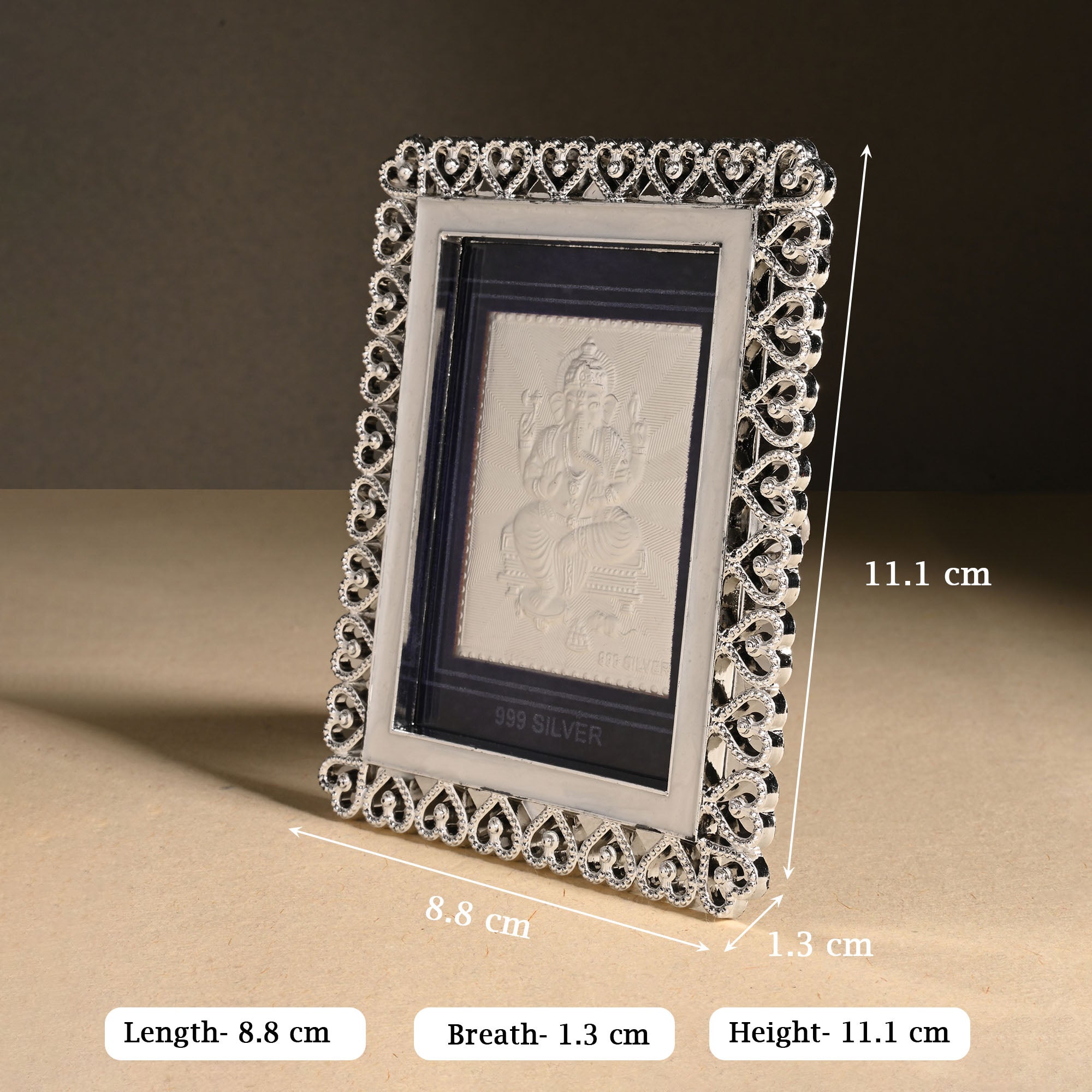 999 Silver Ganesh Ji Frame