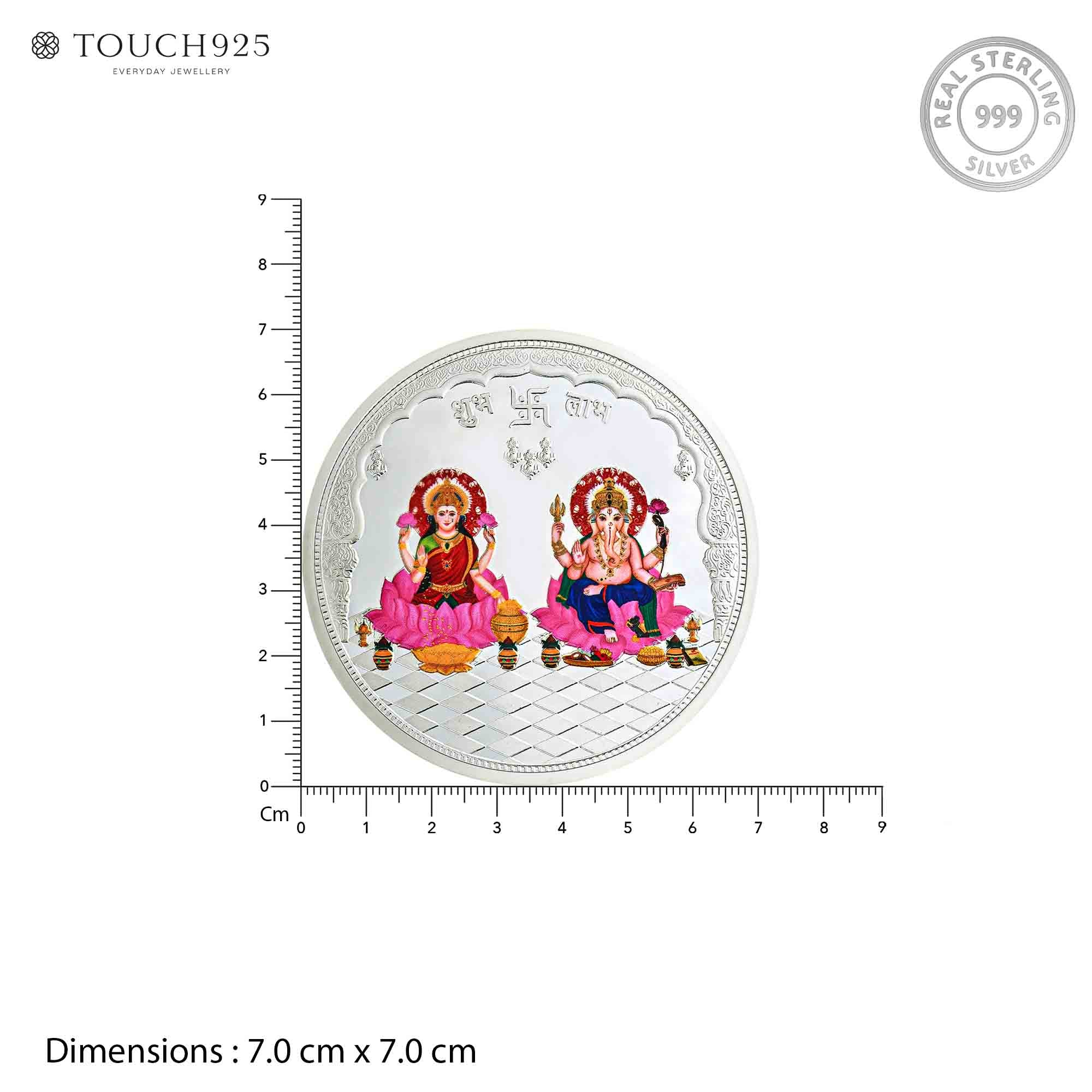 Pure 999 Silver 100g Lakshmi Ganesh Shubh Labh Coin