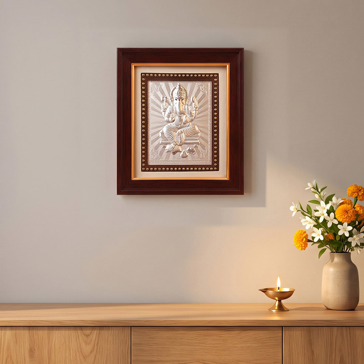 Ganesh Ji 999 Silver Frame
