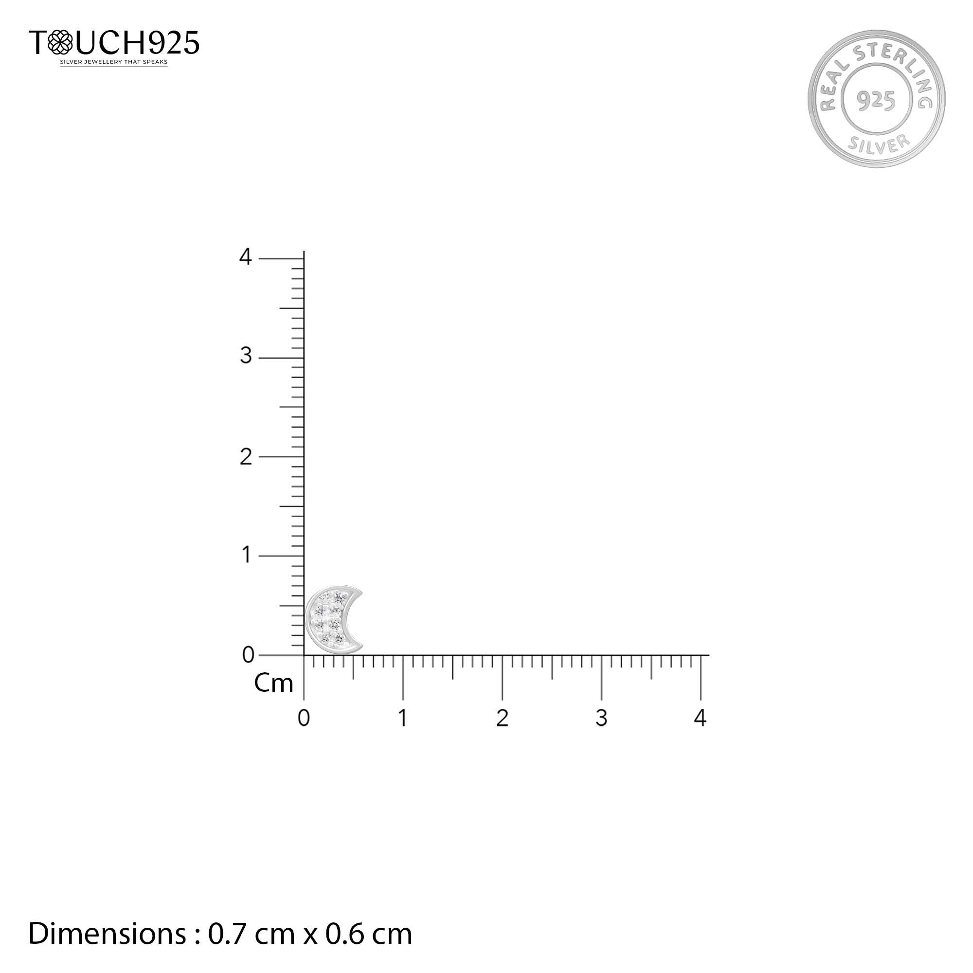 Studded Moon Nose Pin