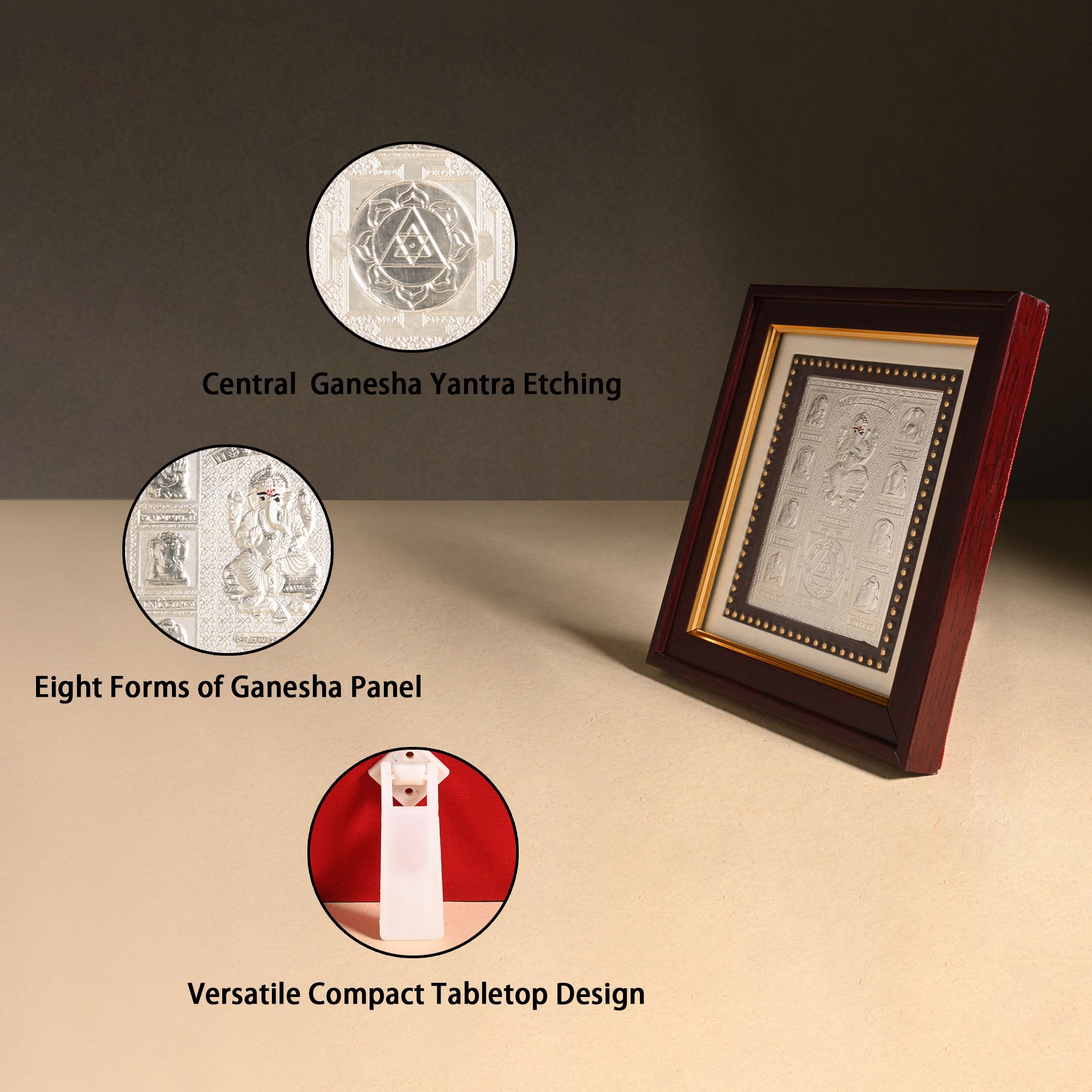 999 Silver Shree Ashtavinayak Yantra Frame