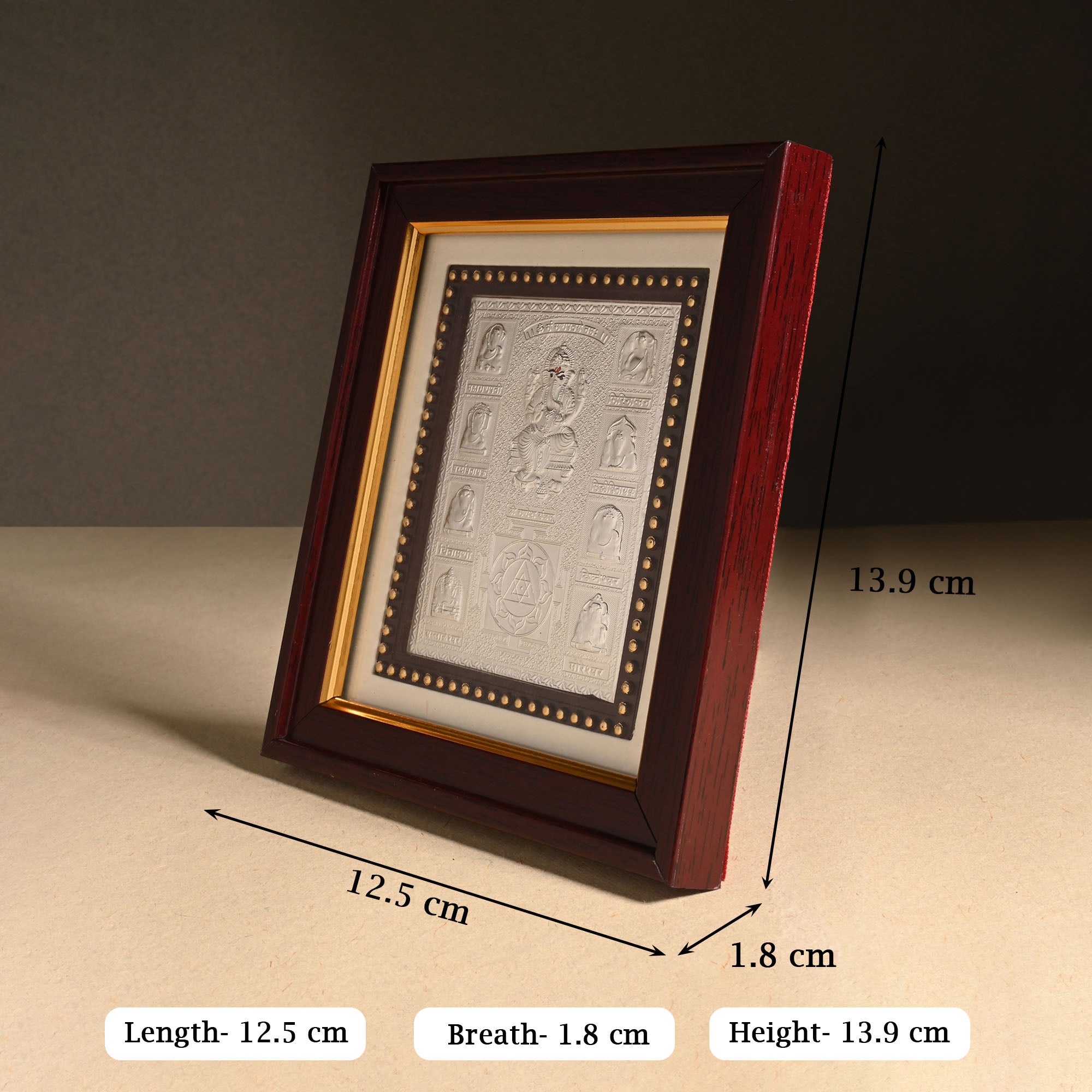 999 Silver Shree Ashtavinayak Yantra Frame