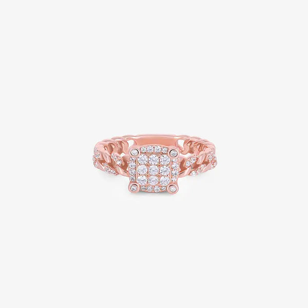 Radiant Rosy Square Ring