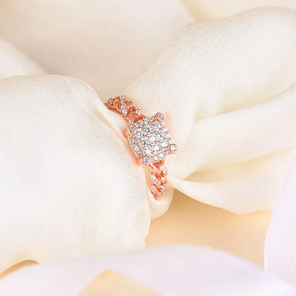 Radiant Rosy Square Ring - Touch925