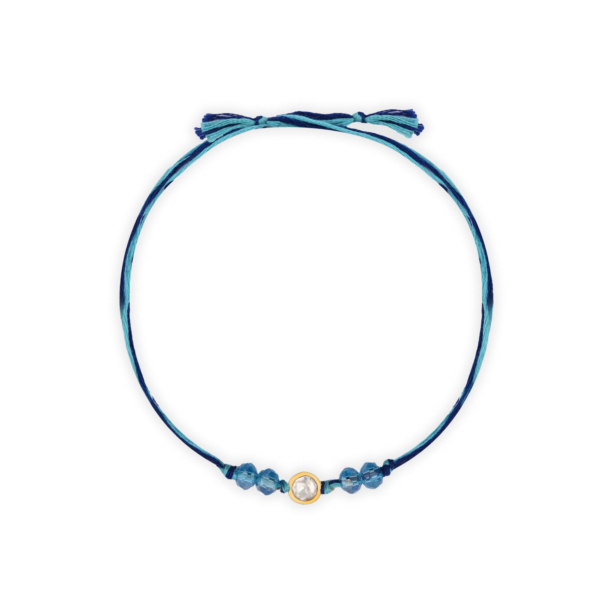 Beaded Thread Silver Rakhi