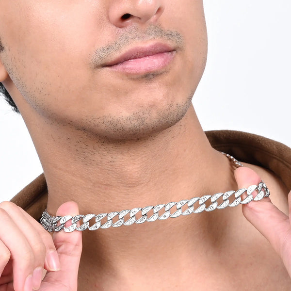 Studded Silver Chunky Chain