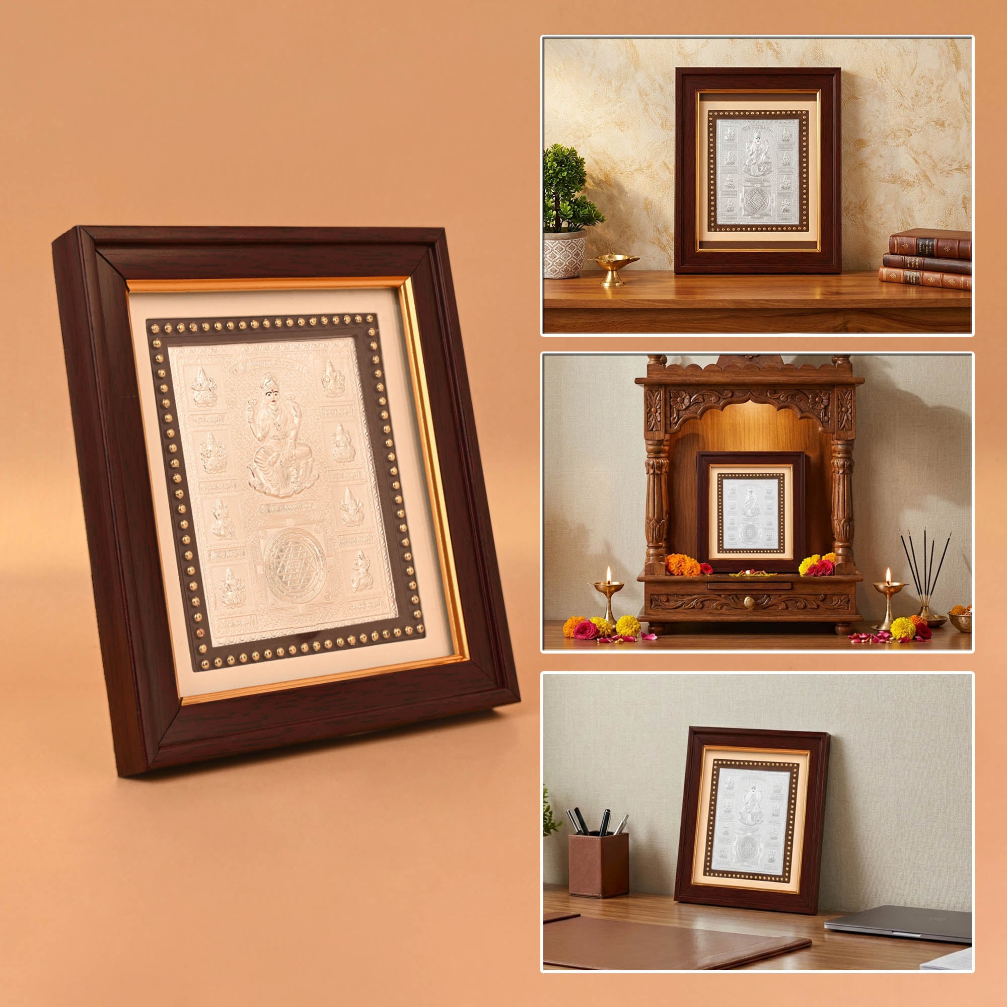 999 Silver Shree Ashtalakshmi Yantra Frame