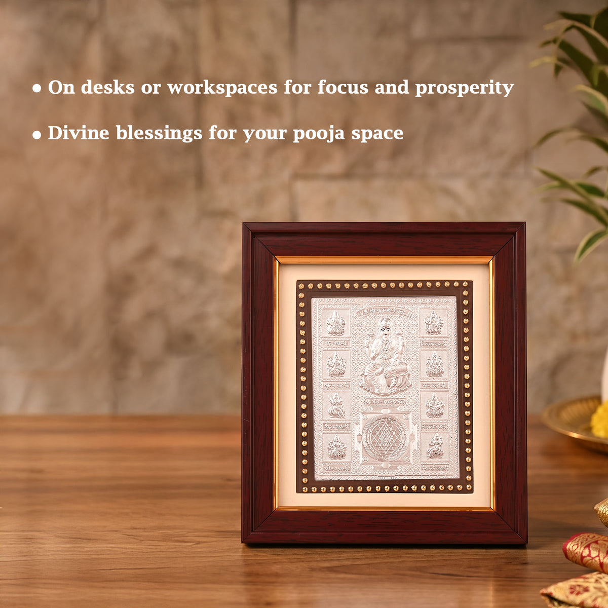 999 Silver Shree Ashtalakshmi Yantra Frame