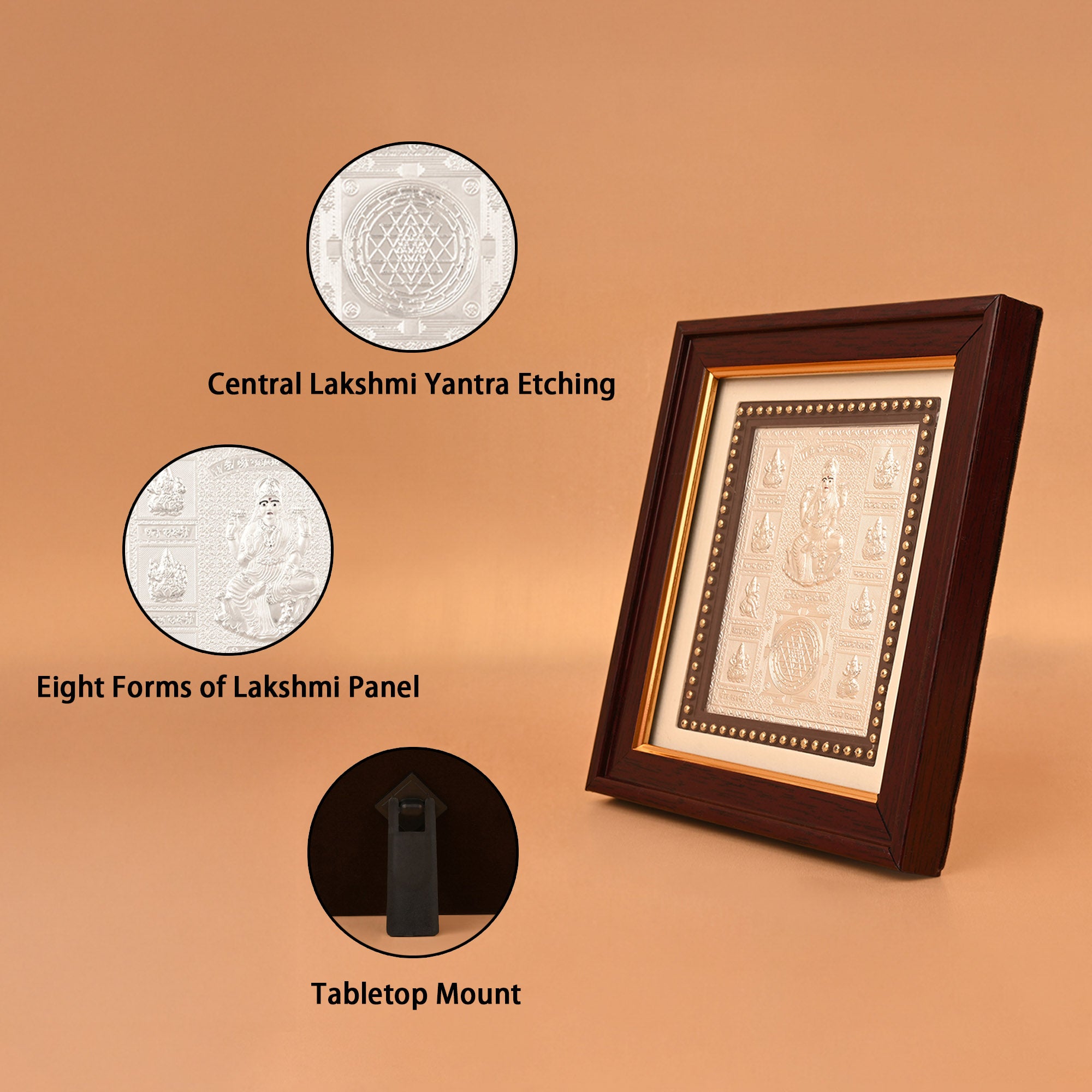 999 Silver Shree Ashtalakshmi Yantra Frame