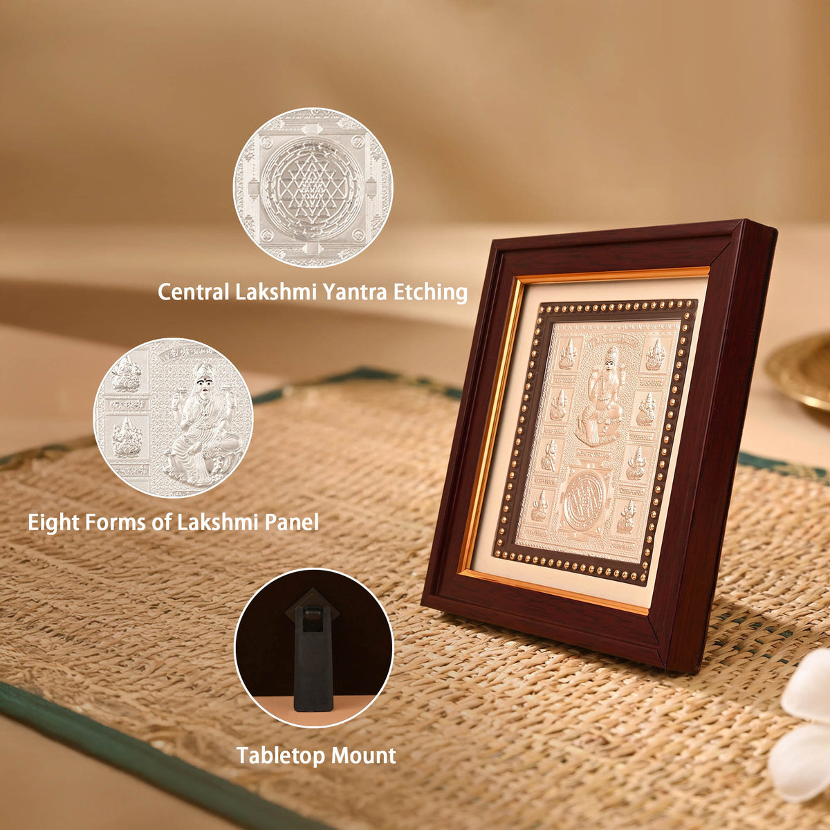 999 Silver Shree Ashtalakshmi Yantra Frame