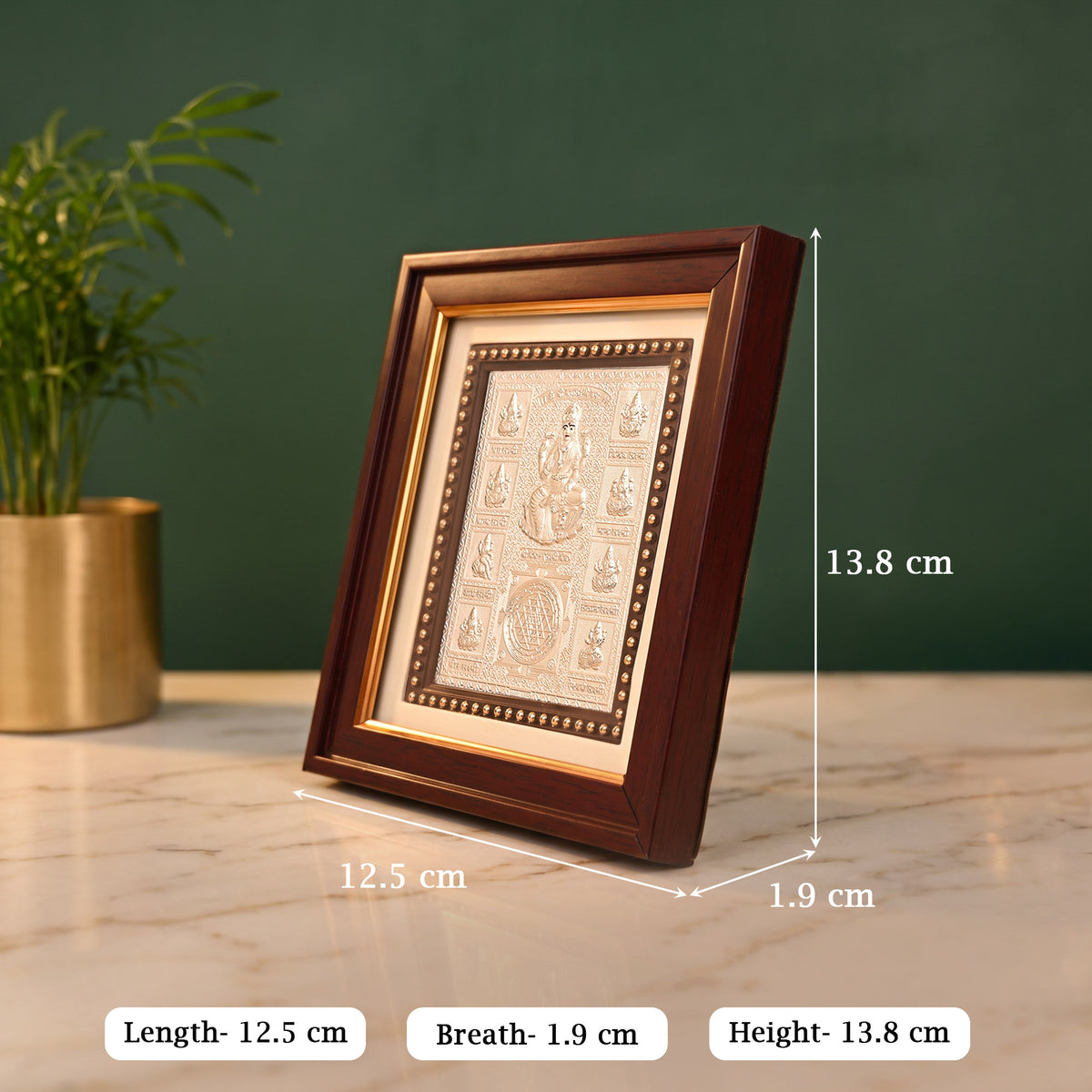 999 Silver Shree Ashtalakshmi Yantra Frame