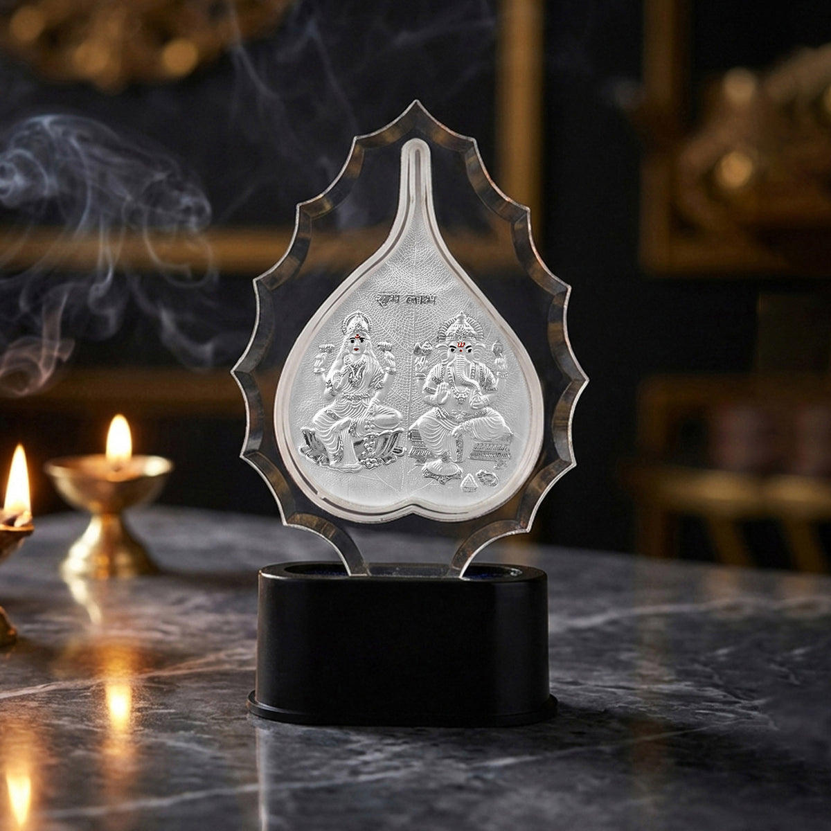 999 Silver Lakshmi Ganesh Idol Stand