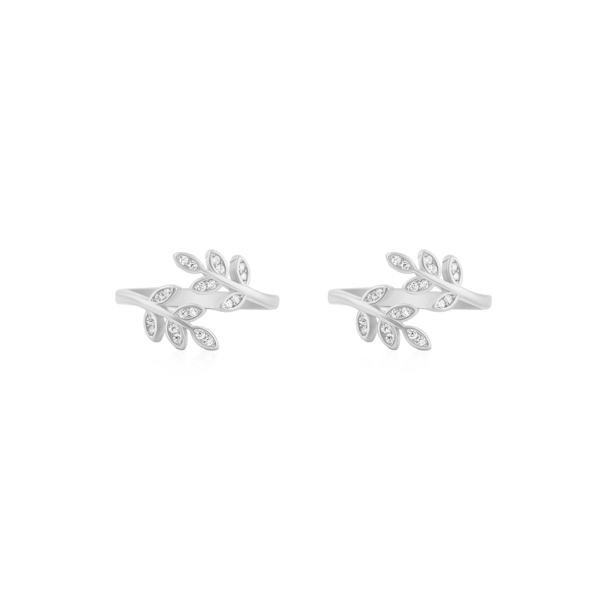 Cz Leaf Adjustable Toe Rings