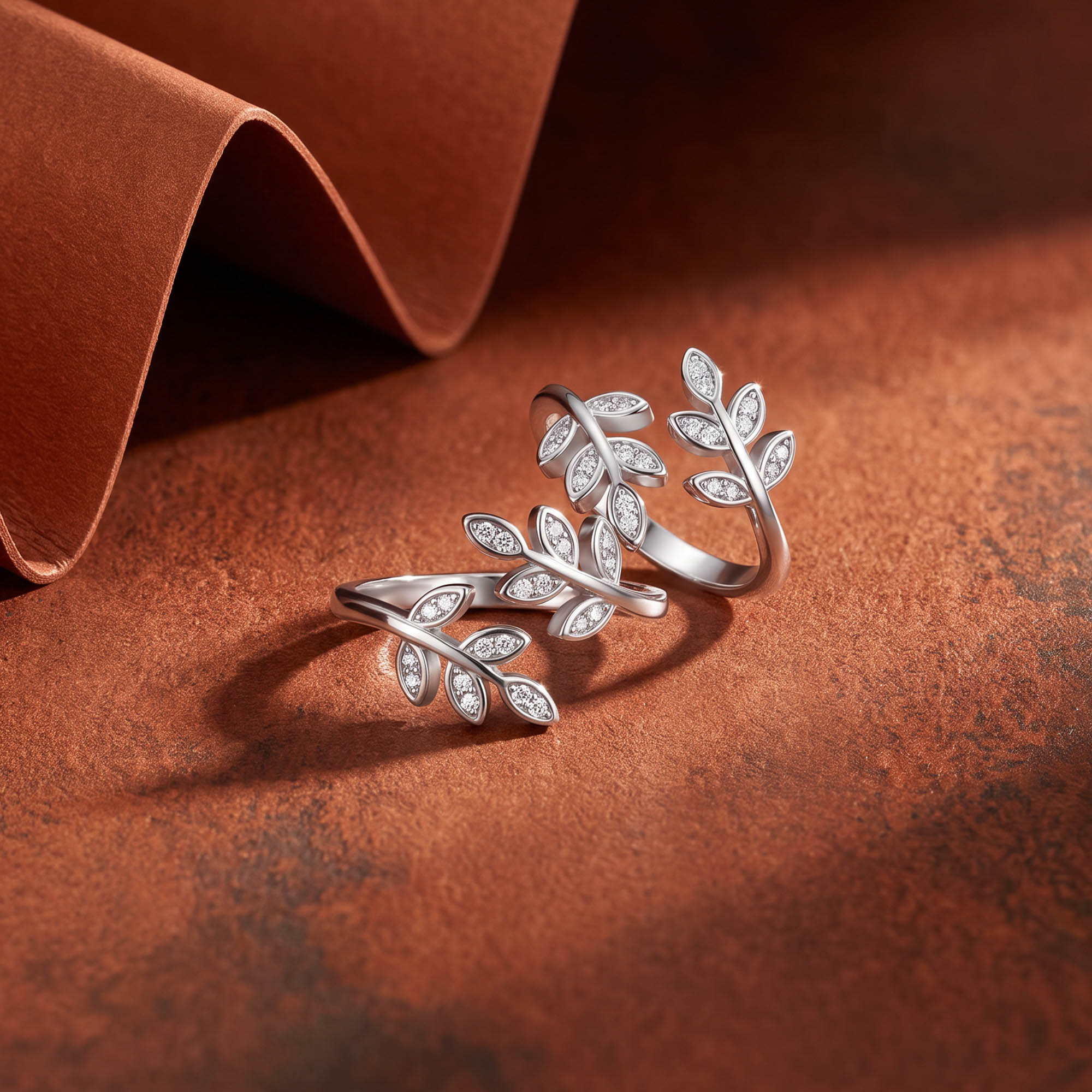 Cz Leaf Adjustable Toe Rings