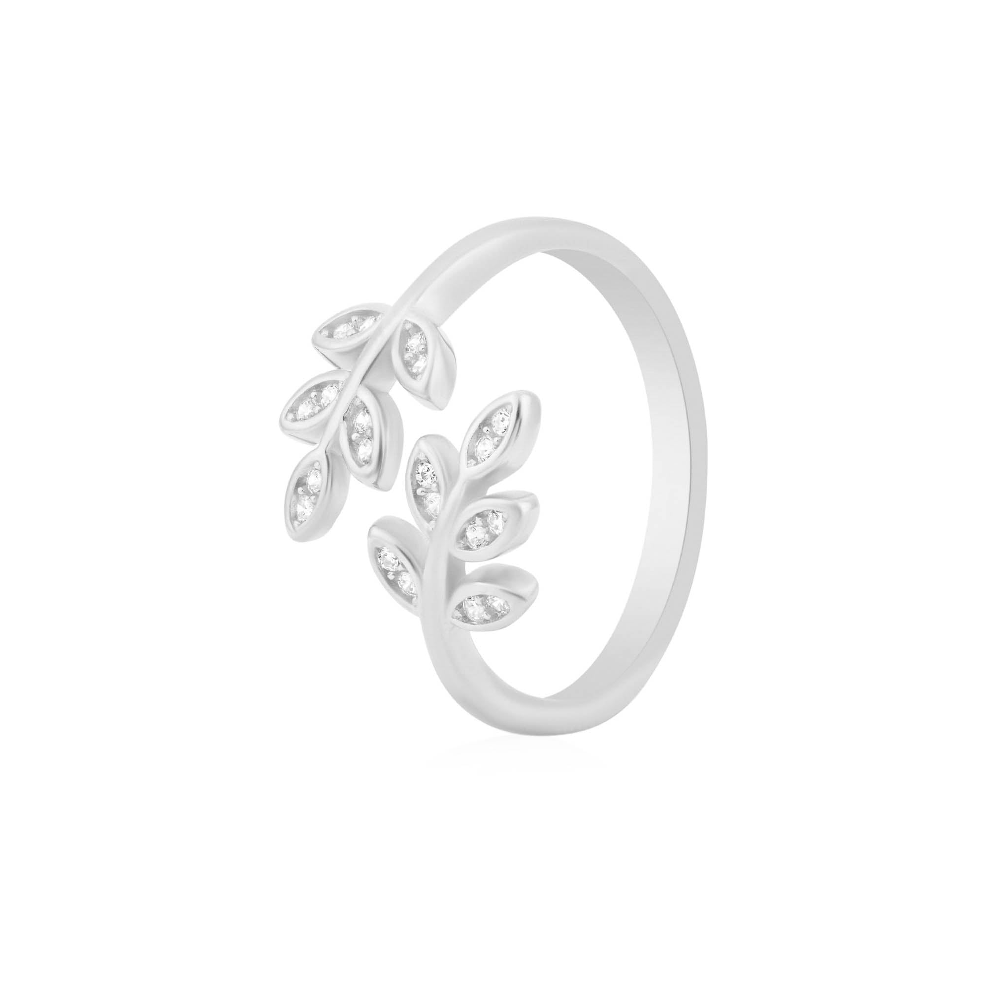 Cz Leaf Adjustable Toe Rings