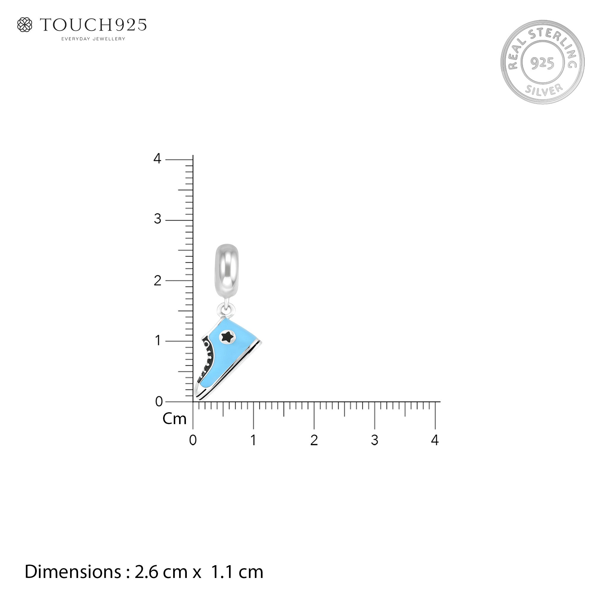 Blue Sneaker Shoe Pendant Charm