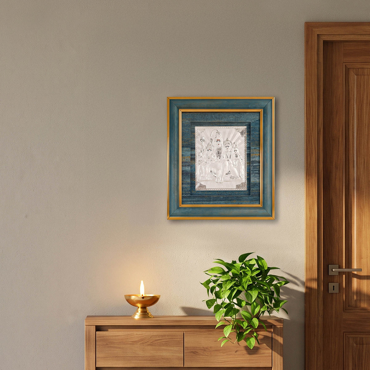 999 Silver Shiv Parivar Frame