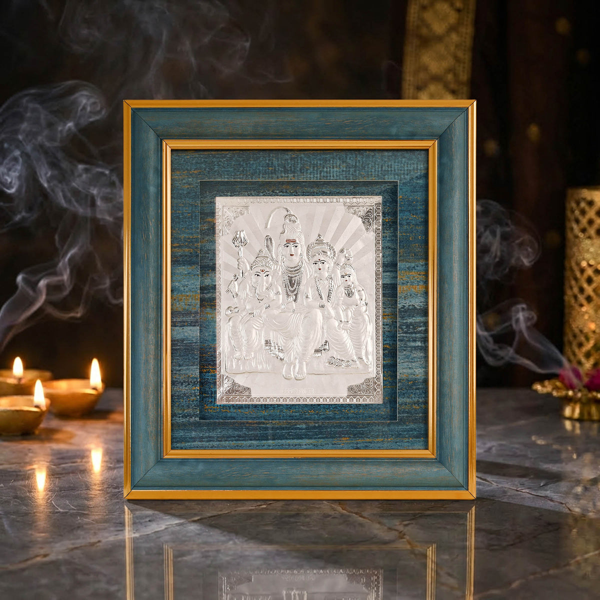 999 Silver Shiv Parivar Frame