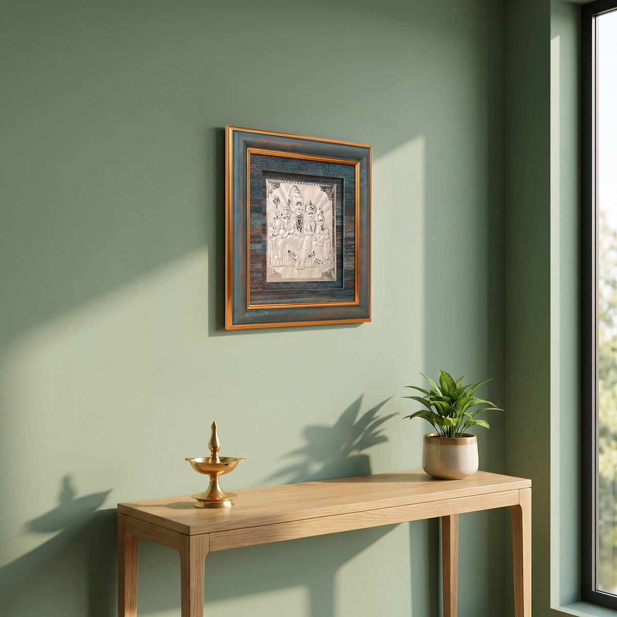 999 Silver Shiv Parivar Frame